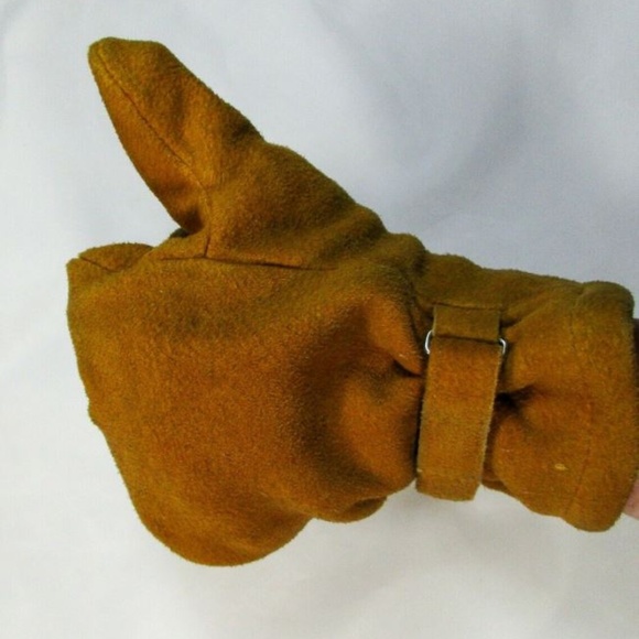SOLD LL Bean Buckskin Mitts 3 Finger Gloves Sz Med - Picture 8 of 8